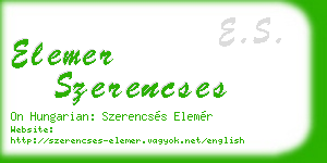 elemer szerencses business card